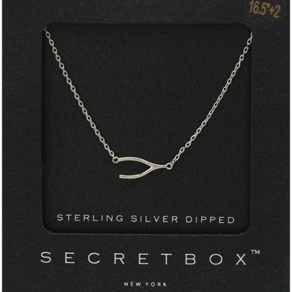 STERLING SILVER WISHBONE NECKLACE - Picture 1 of 1